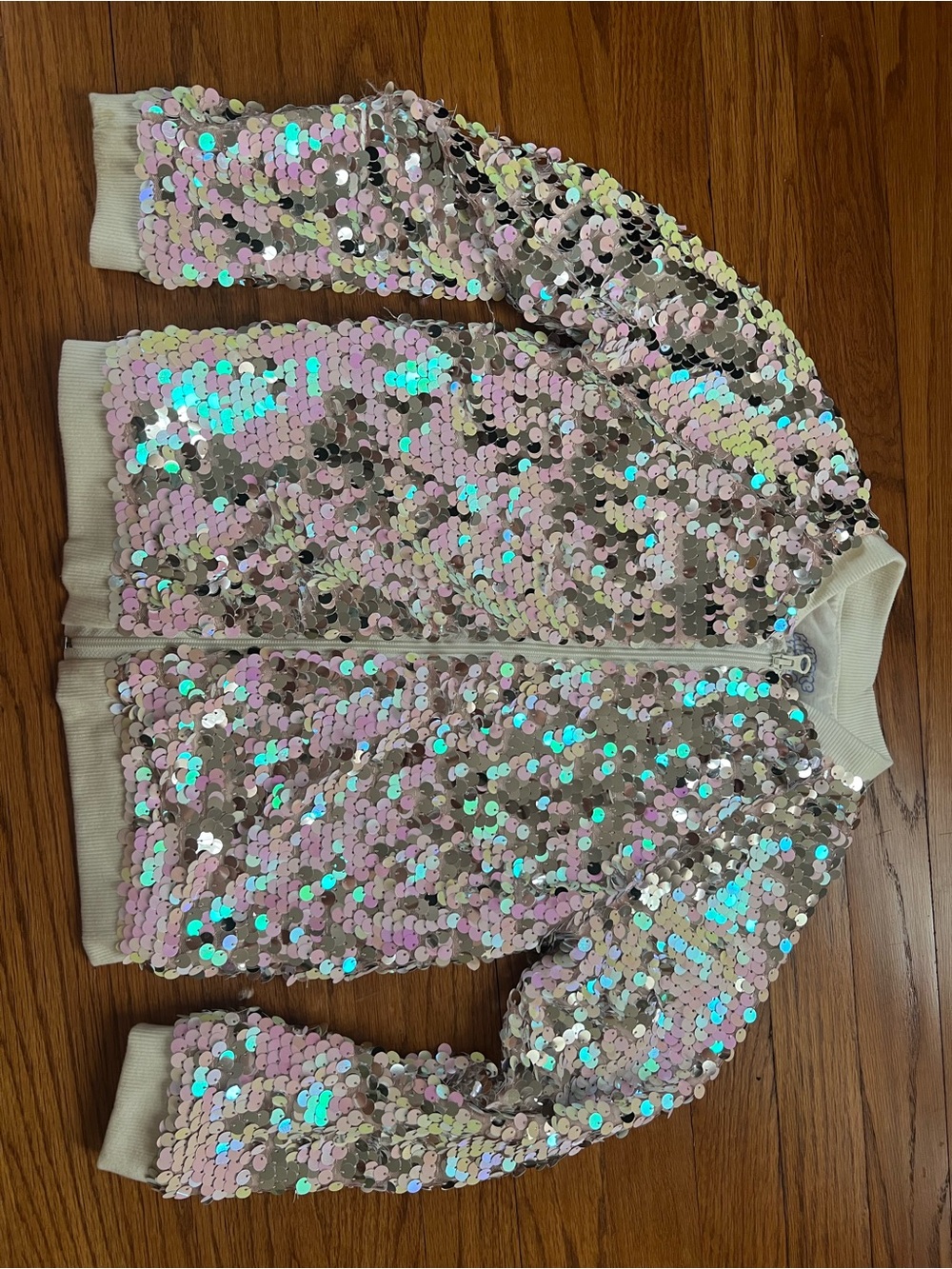 Girls Iridescent Sequin Jacket - Pink, Silver, Aqua like new, worn once